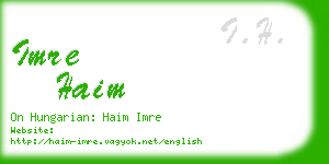 imre haim business card